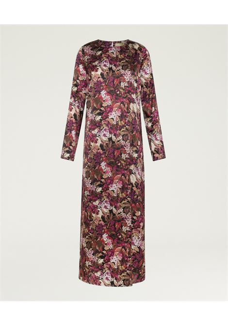 Vestito Diana in Raso Stretch di Seta Stampata  Multicolor Magenta, Elegante e Contemporaneo MOMONI | Vestiti | MODR0393044