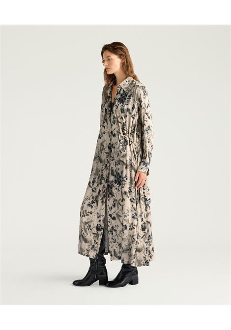 Vestito Natalie in Viscosa Jacquard Stampata  Multicolor Verde, Abito Chemisier Lungo Momonì MOMONI | Vestiti | MODR0417017