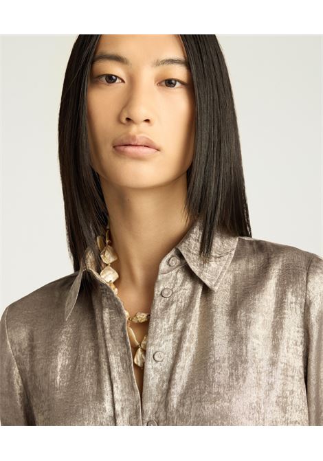 Camicia Arles in Laminato Fluido  Oro by Momonì MOMONI | CAMICIE | MOSH0010280