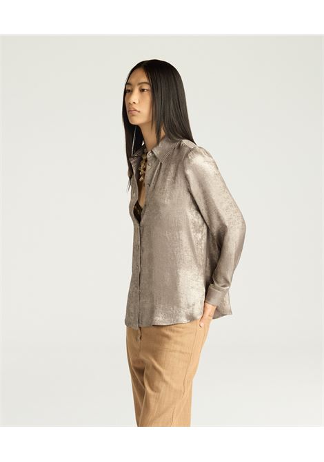 Camicia Arles in Laminato Fluido  Oro by Momonì MOMONI | CAMICIE | MOSH0010280