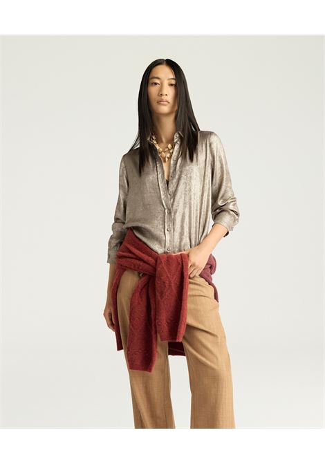 Camicia Arles in Laminato Fluido  Oro by Momonì MOMONI | CAMICIE | MOSH0010280