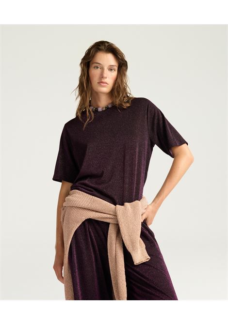 Tshirt iora in jersey lurex unito - amarena MOMONI | T-shirt | MOTS0010366