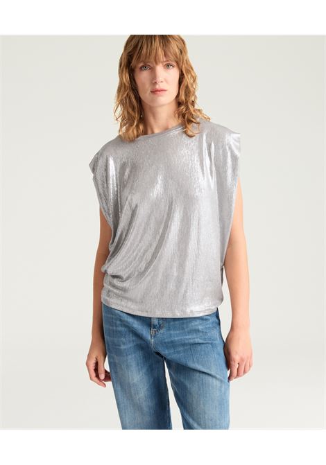 Tshirt enna in jersey laminato - argento MOMONI | T-shirt | MOTS0020003