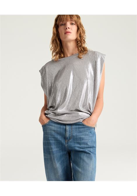 Tshirt enna in jersey laminato - argento MOMONI | T-shirt | MOTS0020003