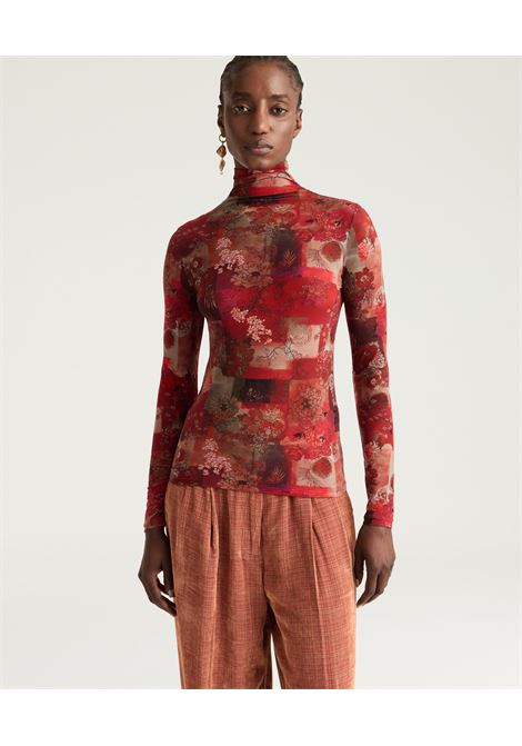 Tshirt ine in nylon stampato - multicolor bordeaux MOMONI | T-shirt | MOTS0048036
