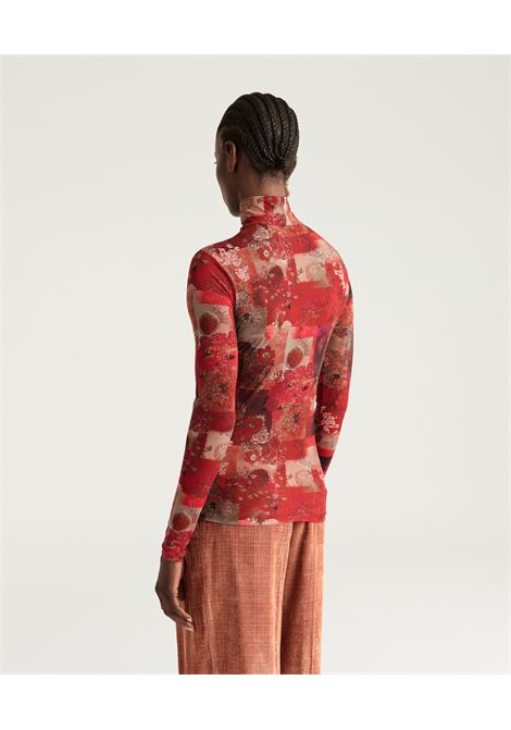 Tshirt ine in nylon stampato - multicolor bordeaux MOMONI | T-shirt | MOTS0048036