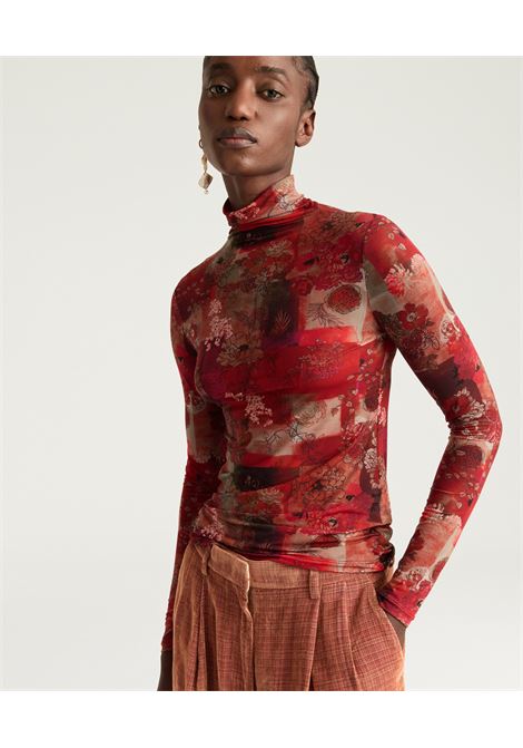 Tshirt ine in nylon stampato - multicolor bordeaux MOMONI | T-shirt | MOTS0048036