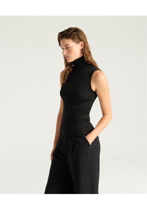 Tshirt alfred in jersey lurex unito - nero MOMONI | T-shirt | MOTS0100990