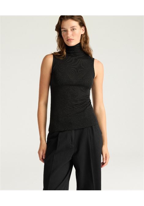 Tshirt alfred in jersey lurex unito - nero MOMONI | T-shirt | MOTS0100990
