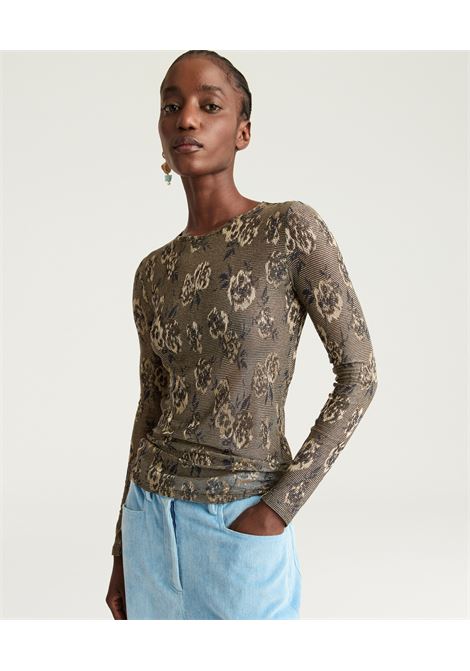 Thsirt waina in jersey jaquard lurex - multicolor army MOMONI | T-shirt | MOTS0117480