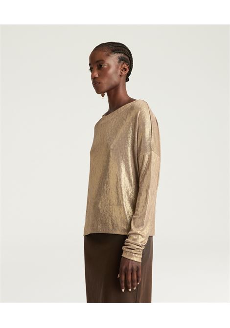 Tshirt mia in jersey laminato - oro MOMONI | T-shirt | MOTS0130280