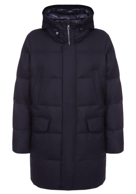 Piumino Montecore in lana blu scuro imbottito in piuma da uomo MONTECORE | Giacconi | F09MUCX501-27789