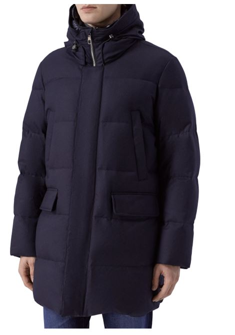 Piumino Montecore in lana blu scuro imbottito in piuma da uomo MONTECORE | Giacconi | F09MUCX501-27789
