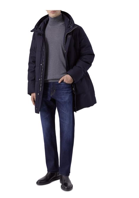 Piumino Montecore in lana blu scuro imbottito in piuma da uomo MONTECORE | Giacconi | F09MUCX501-27789