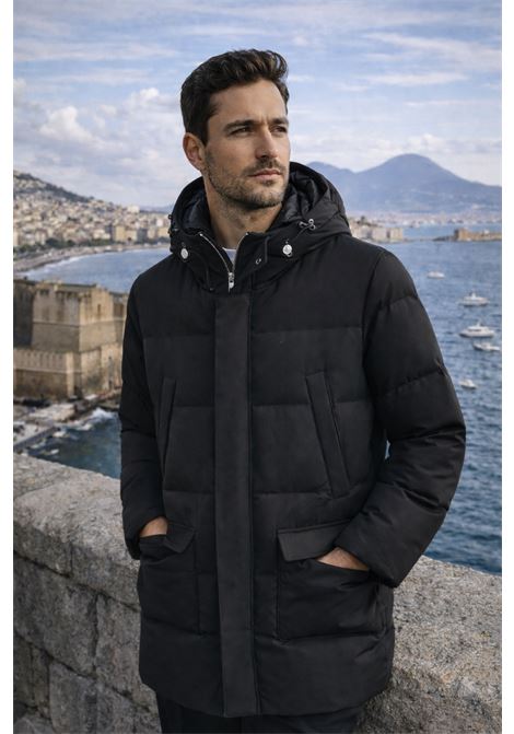 Parka Uomo Montecore Nero Imbottito con Cappuccio  Parka Invernale Tecnico Nero MONTECORE | Giacconi | F09MUCX501-27799