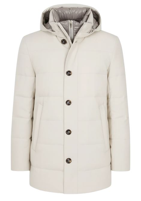 Piumino Montecore beige imbottito in piuma da uomo MONTECORE | Piumini | F09MUCX581-18523