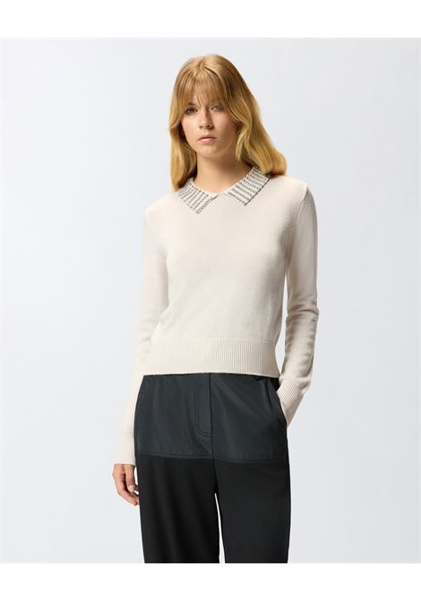 Maglia con colletto e strass PINKO | Maglieria | 105530-A2S4I23