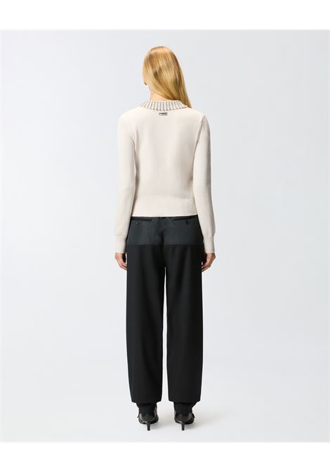 Maglia con colletto e strass PINKO | Maglieria | 105530-A2S4I23