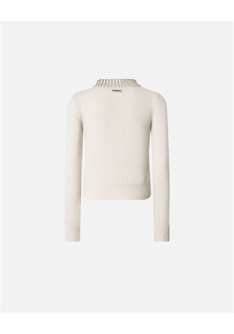 Maglia con colletto e strass PINKO | Maglieria | 105530-A2S4I23
