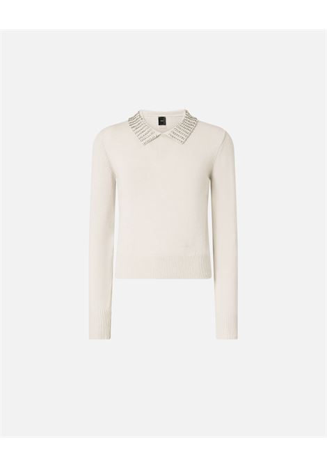 Maglia con colletto e strass PINKO | Maglieria | 105530-A2S4I23