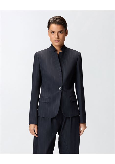 Fitted Pinstripe Wool Blazer Grey Feminine - Pinko PINKO |  | 105626-A2QYEZ1
