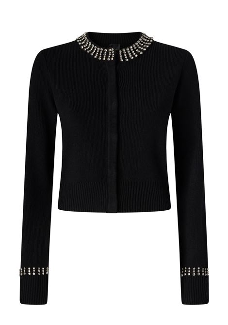 PINKO - Crew-neck cardigan with rhinestones PINKO |  | 105686-A2S4Z99