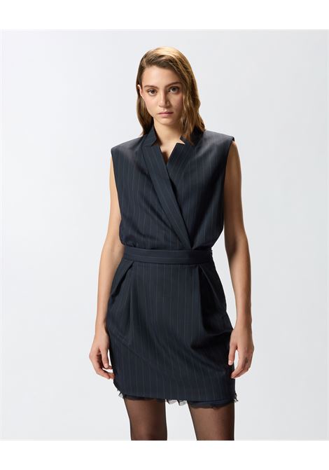 PINKO - Pinstripe poly wool sleeveless short dress PINKO |  | 105829-A2QYEZ1