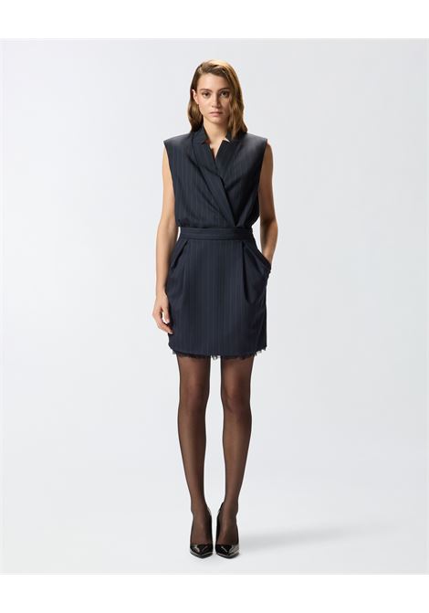 PINKO - Pinstripe poly wool sleeveless short dress PINKO |  | 105829-A2QYEZ1