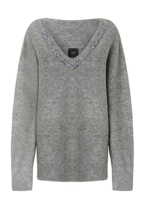 Maglione misto lana con ricamo gioiello PINKO | Maglieria | 105947-A2YEII2