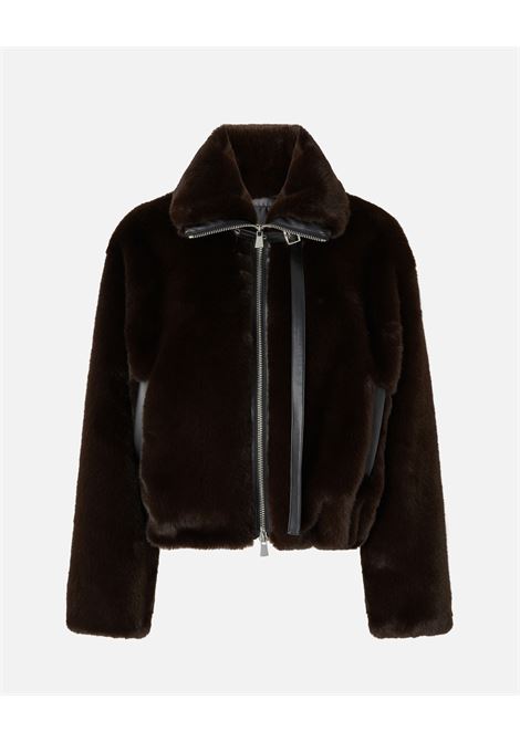 Giacca blouson effetto pelliccia PINKO | Maglieria | 106013-A1ZMM28