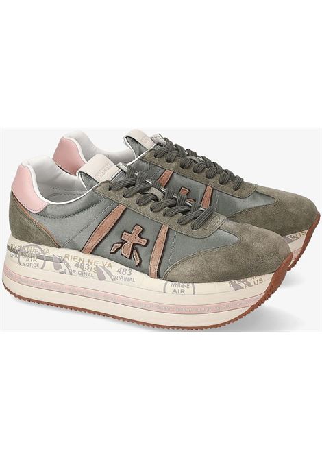 Premiata Beth womens platform sneakers in sage green suede PREMIATA |  | BETH6956