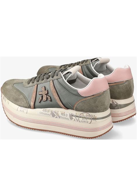 Premiata Beth womens platform sneakers in sage green suede PREMIATA |  | BETH6956