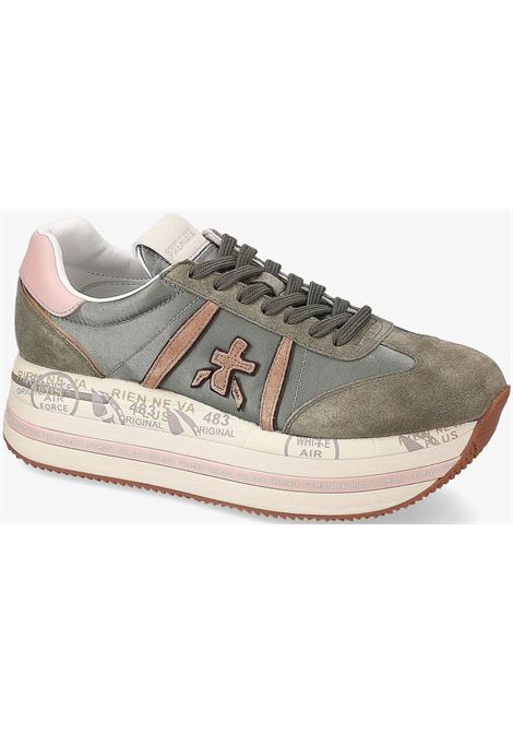 Premiata Beth womens platform sneakers in sage green suede PREMIATA |  | BETH6956