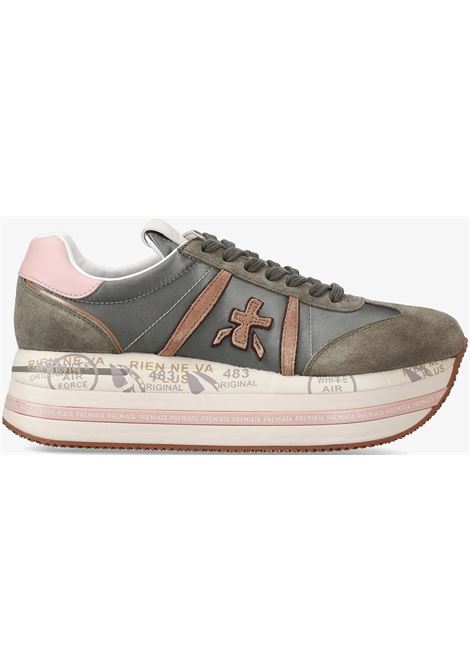 Premiata Beth womens platform sneakers in sage green suede PREMIATA |  | BETH6956