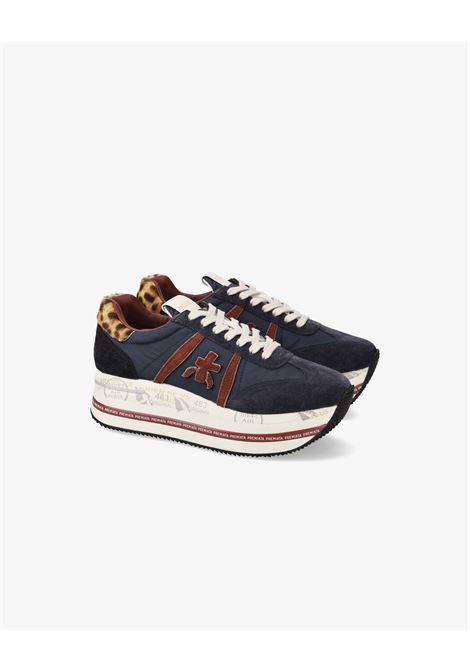 Premiata Beth 7743 Blue Sneakers  Platform with Leopard Detail and Red Logo PREMIATA |  | BETH7743