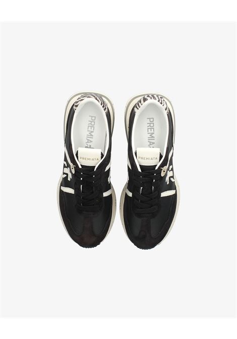 Premiata Cassie 7681 Sneakers  Black & White with Zebra Heel Detail and Side Logo PREMIATA |  | CASSIE7681
