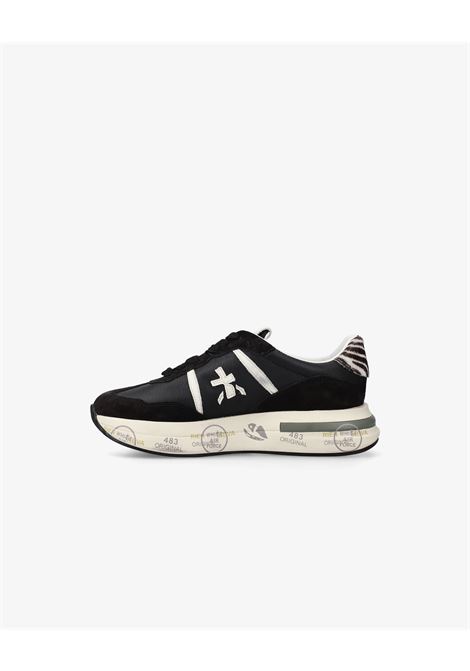 Premiata Cassie 7681 Sneakers  Black & White with Zebra Heel Detail and Side Logo PREMIATA |  | CASSIE7681