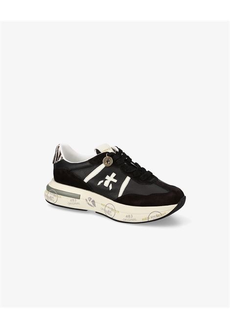 Premiata Cassie 7681 Sneakers  Black & White with Zebra Heel Detail and Side Logo PREMIATA |  | CASSIE7681