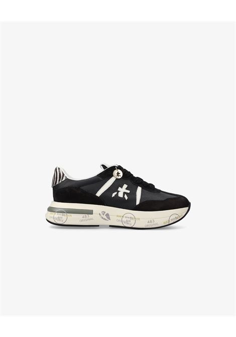 Premiata Cassie 7681 Sneakers  Black & White with Zebra Heel Detail and Side Logo PREMIATA |  | CASSIE7681