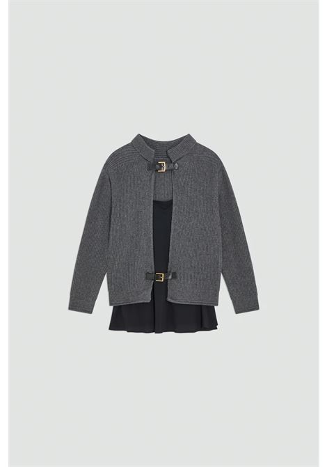 Maglia Jordan in Misto Lana con Dettaglio in Crêpe de Chine Semicoture SEMICOUTURE | Maglieria | Y5WG25X92-Y