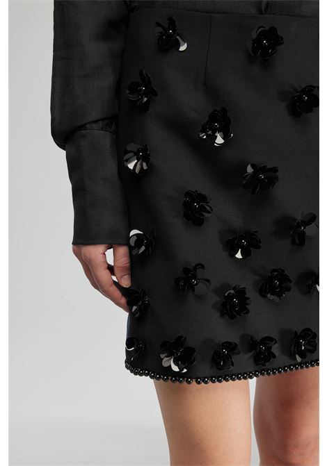 Gonna Georgina in Fresco di Lana Ricamata Semicoture SEMICOUTURE | Gonne | Y5WI19K92-1