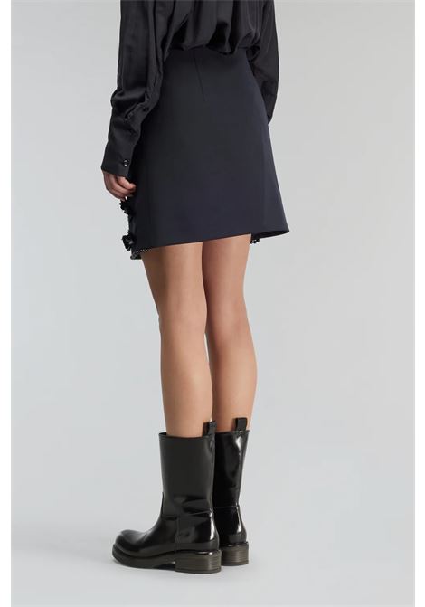 Gonna Georgina in Fresco di Lana Ricamata Semicoture SEMICOUTURE | Gonne | Y5WI19K92-1