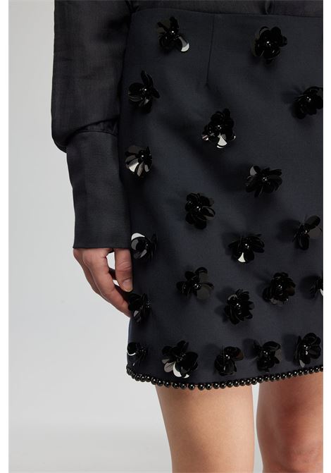 Gonna Georgina in Fresco di Lana Ricamata Semicoture SEMICOUTURE | Gonne | Y5WI19K92-1