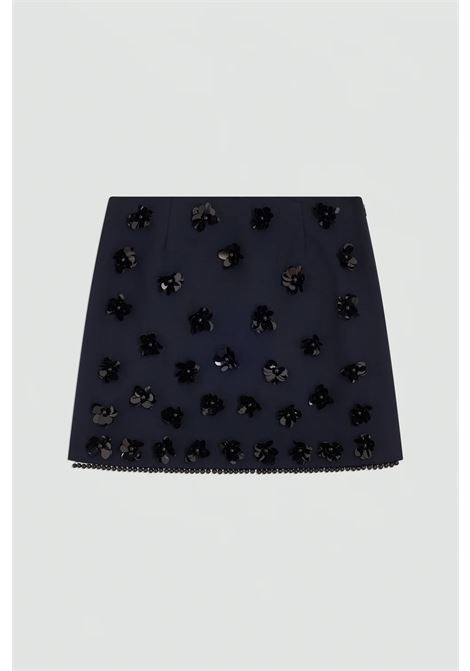 Gonna Georgina in Fresco di Lana Ricamata Semicoture SEMICOUTURE | Gonne | Y5WI19K92-1