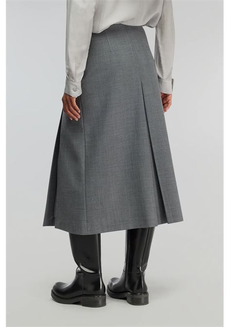 Gonna Tracy in Fresco di Lana con Pieghe e Cintura Semicoture SEMICOUTURE | Gonne | Y5WI22X92-0