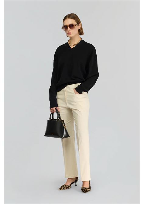 Pantalone Francisca in Gabardina di Cotone Semicoture SEMICOUTURE | Pantaloni | Y5WO11A38-1