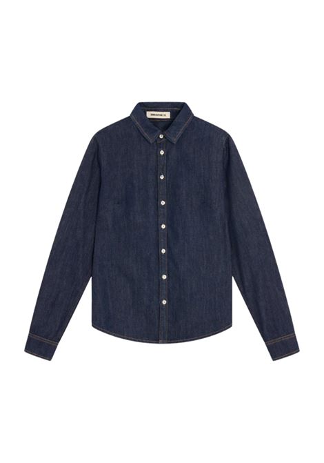Semicoture Giulietta Cotton Denim Shirt with Bow Detail SEMICOUTURE |  | Y5WY18JNS14
