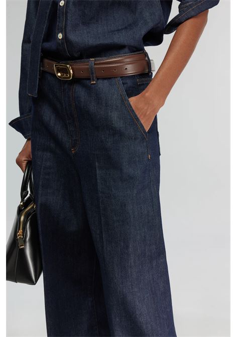 Pantalone Doreen in Denim di Cotone Semicoture SEMICOUTURE | Pantaloni | Y5WY19JNS14