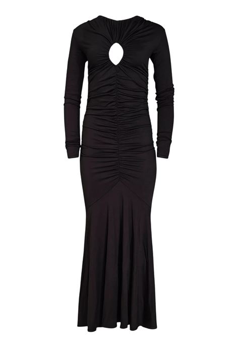 Long Mermaid Dress with All-Over Ruching in Stretch Viscose - Weili Zheng WEILI ZHENG |  | F25DL09B204