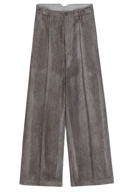 ALYSI Women's Ankle-Length Wide-Leg Corduroy Velvet Trousers ALYSI |  | 166114GRAYP